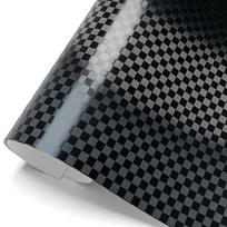 Forged Plaid Carbon Fiber Car Vinyl Wrap for Console, Hood & Mirror 20x50 cm gray