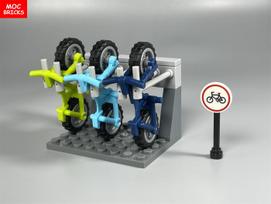 MOC Plytos Dviračio Rėmas Kalnų Dviratis Transporto Priemonė Motociklas Miestas Surinktas Modelis Statybinis Blokas Klasikiniai Vaikų Žaislai Dovana white