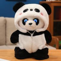 Panda AI pliušinis robotas, išmanus interaktyvus žaislas su LED akimis, valdomas balsu, USB įkrovimo draugas, vaikų dovana/išmanusis namas balta