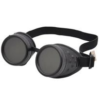 Steampunk motociklininko akiniai su kniedėmis ir dygliais, apvalūs vintažiniai akiniai cosplay, skirti suvirinimui ir cyber-gotams As Picture black