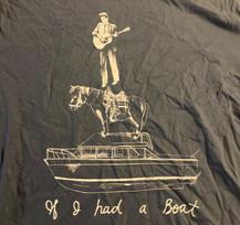 VTG LYLE LOVETT IF I HAD A BOAT Shirt Short Sleeve Black Unisex S-5XL Unisex T-Shirt M gray