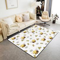 Animacinis medaus koriai kilimas bitės gėlės kilimas vaikams mergaitėms, skraidantis laukinės gamtos geometrinis kilimas svetainės miegamojo dekoravimui 40x60cm 16x24 inch