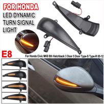 2x Dinaminis posūkio rodiklis LED posūkio signalo indikatorius Šoninio veidrodėlio lempa Honda Civic 8 kartos MK8 Hečbekui 3D 5D 2006 2012 FN2 FN FK gray