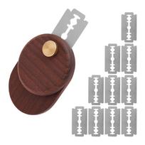1 Set Bread Lame Dough Scoring Tools Foldable Dough Scoring Knife Wooden Scraper Bread Knife with Blades for Baking Accessories gray