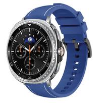 Odinė apyrankė Samsung Galaxy Watch 8/8 classic 46mm 40mm 44mm priedams sportinė silikoninė apyrankė Correa Galaxy watch 8 dirželis Galaxy Watch 8 44mm vidurnakčio mėlyna spalva