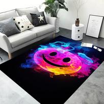 3D Grafiti Šypsenos Veido Kilimas Neslystantis Grindų Kilimėlis Svetainei Miegamajam Sofos Dekoras Vaikų Žaidimams 40x60CM purple