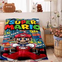 Super Mario Bros. margintas pledas, šiltas ir jaukus flanelinis pledas, tinkantis miegamiesiems, sofoms, lovoms, kėdėms, iškyloms an 100x150cm