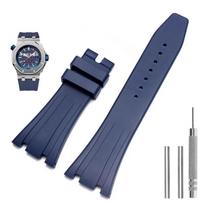 Silikoninės laikrodžio apyrankės 26mm 27mm Apyrankė AP 15400 15202 15500 15703 26470SO Royal Oak Offshore Vyriškas Sportinis Guminis Apyrankė 26mm gray