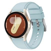 Silikoninis dirželis Samsung Galaxy Watch 7 44mm 40mm lenktas originalus apyrankė Samsung Watch 6 Classic 47mm 43mm/5 Pro 45mm dirželis Watch 4 44mm 40mm šviesiai mėlyna spalva