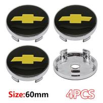 4 vnt. ABS+Aliuminio 60 mm emblema Automobilio ratlankio centrinis dangtelis Automobilio dalys Chevrolet Cruze Captiva Lacetti Spark Aveo Orlando Camaro yellow