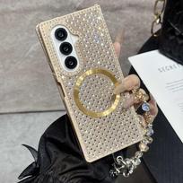Case for Samsung Galaxy Z Fold 7 6 5 4 3 Magsafe Compatible Crystal Decor Beaded Wrist Strap Shockproof Cover Phone Bumpers Samsung Z Fold4 auksas