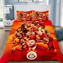 Futbolo klubas G-Galatasarays patalynės komplektas Minkštas antklodės užvalkalas su 1/2 vnt. pagalvių užvalkalais Vaikams Suaugusiems Mikropluošto antklodės užvalkalas 135x200cm