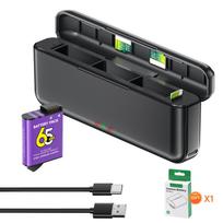 2250mAh Baterija DJI Osmo Action 5 Pro Action 4/3 Kamerai su 3 kanalų greitu įkrovikliu DJI Osmo 360 Action 6 Priedams 2pcs