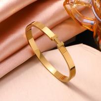 Minimalistinė 18K aukso nerūdijančio plieno apyrankė su deimantais: Madingi, universalūs, nišiniai H-Design papuošalai. brown