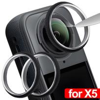 For Insta 360 X5 Premium Lens Guard Protective Cover for Insta 360 X5 Sports Anti-scratch Camera Rotating Lens Protectors Films gray
