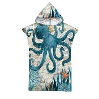 Greitai džiūstantis pončas Jūros vėžlys Paplūdimio rankšluostis Odai draugiškas ir minkštas Chalatai Apsiaustai Su gobtuvu Patogūs Baseino, sporto salės Vonios rankšluosčiai Adult Size 75x110cm&1pc