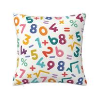Math Symbol Modern Pillow Cover Living Room Decoration Science Mathematics Teacher Gift Chair Cushion 30x30cm 12x12in white