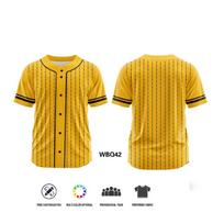 Individualus beisbolo marškinėlis Sublimacija Komandos uniforma Spausdinti vardą, numerį, juostelę Hip Hop Sportinė apranga Beisbolo marškinėlis Vyrams/Moterims/Vaikams WBQ42 4XL yellow