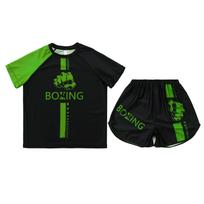 Vaikiškas berniukų Muay Thai šortų ir marškinėlių rinkinys boksui, kikboksui, MMA treniruotėms, kovai, BJJ imtynėms 11-12 Years žalia