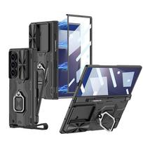case for Z Fold 7 Window lens ring holder lanyard magnetic hinge full coverage protective cover Shock Proof Anti-Fingerprint Galaxy Z Fold7 gray