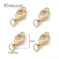 Wholesale 14K Gold Plated Lobster Clasp with Closed Rings,Clasps For Bracelets Necklaces Accessories DIY Jewelry Making Supplies 10 pcs beige