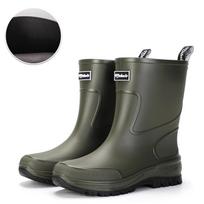 Vidurio blauzdos lietaus batai Vandeniui atsparūs PVC Guminiai Wellies Kvėpuojantis Tinklelio pamušalas Neslystantis padas Lauko Žvejybos Sodininkystės Darbo Lietaus batai 46-47 žalia