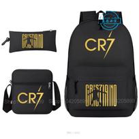 3 vnt. CR7 Kuprinės Ronaldo Spaudinys Berniukams Mergaitėms Mokyklos Krepšiai Studentams Paaugliams Mochila Nešiojamam Kompiuteriui Kelioninė Kuprinė Dovana 16 inches