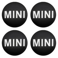 4 vnt. 56 mm automobilio ratlankio centrinis dangtelis Ženklelis Logotipas Lipdukas Mini Cooper One S JCW R55 R56 F55 F56 R57 R58 R60 Countryman Priedui black