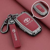 Odinis automobilio raktų dėklas, skirtas Toyota Crown Highlander New Camry RAV4 Corolla Leling Prado - Nuotolinio valdymo pultelio apsauginis dangtelis Raktų pakabuko aksesuaras UN0 black