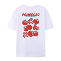 Itališki pomidorai Pomodoro Grafiniai marškinėliai Medvilniniai Unisex Dydžio Marškinėliai Y2k Estetika Vaisiai Maisto mėgėjams Marškinėliai Unisex Streetwear Viršutiniai drabužiai M red