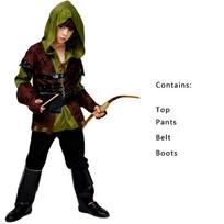 Helovino Vaikų Lanko Šaudytojo Kostiumas Berniukų Medžiotojo Kostiumas Robin Hudo Cosplay Purimo Karnavalo Šventės Apranga L(140-152cm) black