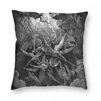 Gustave Dor Mouth Of Hell Square Pillowcase Polyester Linen Velvet Pattern Zip Decorative Throw Pillow Case Room Cushion Cover 40cmx40cm(16x16Inch) gray