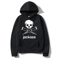 Jackass logotipas, grafinis spaudas, juodas džemperis su gobtuvu, gatvės stilius, vyriškas, oversized, laisvas, sportinis džemperis, madingas, vyrams, moterims, vintažinis, laisvi džemperiai su gobtuvu L juoda