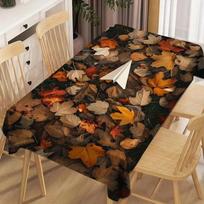 1 vnt. poliesterio stačiakampis staltiesė su rudens lapų raštu. Atsparus dėmėms ir raukšlėms. PMJ 60*90inch(152cm*228cm）