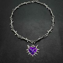 Dark Heart Sword Thorn Necklace - Spicy Girl Harajuku Hip Hop Street Retro Style
