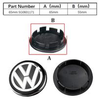 4 vnt. Automobilio ratlankio centrinis dangtelis, stebulės dangteliai, ženklelio priedai 55mm 56mm 65mm 70mm VW Volkswagen - 4 vnt. rinkinys automobilių stiliui black