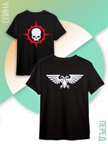 T-Shirt Warhammer 40000 Skull Eagle Gamer Oversized M white