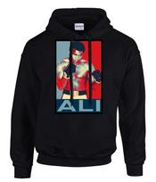 Muhammad Ali, Ringo Karalius, Bokso Hoodis su gobtuvu Juodas -31057 -SW XXXL gray