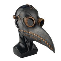 Helovino COS Juodo maro gydytojo kostiumas snapo kaukė punk steampunk kaukė paukščio snapas odinė kaukė Old model bird beak【Gun gray