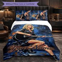 Taylor Swift Customized Name Text Bedding Set, 1 Duvet Cover & 2 Pillowcases Personalized Bedroom Gift 135cmx200cm white