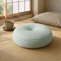 Round Tatami Cushion Cool Feeling High Meditation Floor Pillow Mint Mint gray