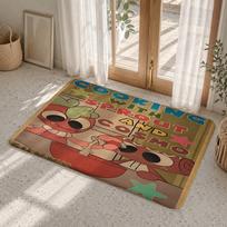 D-Dandys World Pebble Fleece Floor Mat Flannel Rug Non Slip Absorbent Soft Washable For Entryway Hallway Bathroom Kitchen Decor 40x60cm