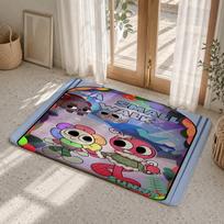 D-Dandys World Pebble Fleece Floor Mat Flannel Rug Non Slip Absorbent Soft Washable For Entryway Hallway Bathroom Kitchen Decor 40x60cm gray