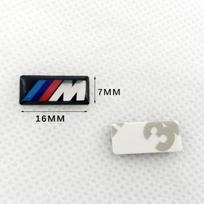 Car Sticker 4pcs Car Steering Wheel Decoration Center Hub Cap Emblem Badge J44 DIY Stickers Decorative Accessories For BMW M Power white