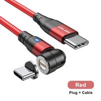 PD 60W magnetinis kabelis greito įkrovimo C tipo iki C tipo LED laidas skirtas iPhone 12 11 Xiaomi Redmi Note 10s duomenų įkroviklio laidui Type-C -2M raudona