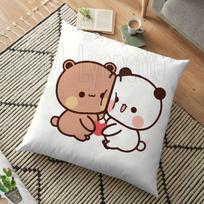 Pienas ir Mocha Poros Panda Bear Bubu Dudu pagalvėlės užvalkalas, pagalvėlė namų dekoratyvinis kvadratinis spausdinimas pagalvės užvalkalas sofos pagalvėlė 45cm 17 beige