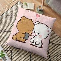 Pienas ir Mocha Poros Panda Bear Bubu Dudu pagalvėlės užvalkalas, pagalvėlė namų dekoratyvinis kvadratinis spausdinimas pagalvės užvalkalas sofos pagalvėlė 45cm 24