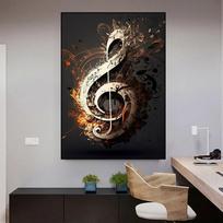Abstraktus spalvingas instrumentas Neoninis muzikos simbolis Plakatas ir spaudinys Drobės tapyba Sienos meno paveikslas Nordic kambariui Namų dekoras Dovana Be rėmo 60*100cm black
