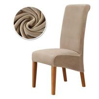 Didelis kėdės užvalkalas, atsparus purvinam elastingumui, sėdynių užvalkalai virtuvės užvalkalai, skirti banketų vestuvių vakarienei restorane 1-Pcs beige