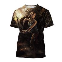 Nauji Geriausiai Parduodami Tomb Raider 3D Spausdinti Marškinėliai Tomb Raider Lara Asmenybė Vyriški Moteriški Šaunus Gatvės Stiliaus Trumpomis Rankovėmis Vaikams M black